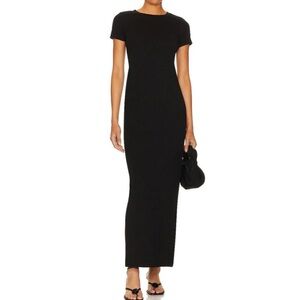 Revolve SNDYS Blair Black Maxi Shirt Dress